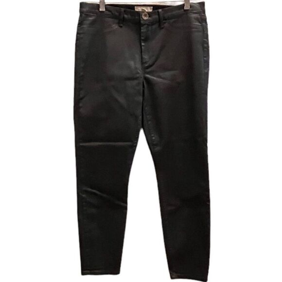Banana Republic Pants - BANANA REPUBLIC Womens black coated twill ankle pants jeans Size 31 X 27.5